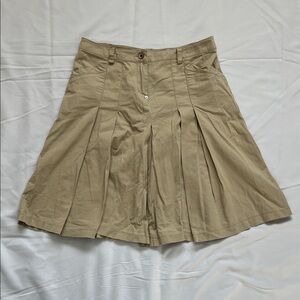 Vintage Beige Pleated Skirt